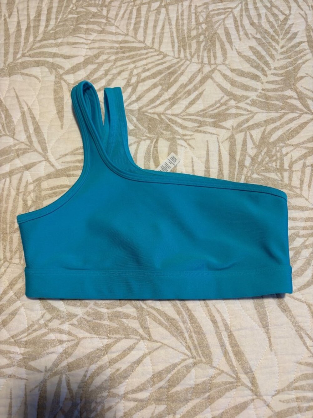 Alo Yoga Asymmetrical Sports Bra In Teal Size S Polyester & Spandex See Flaws